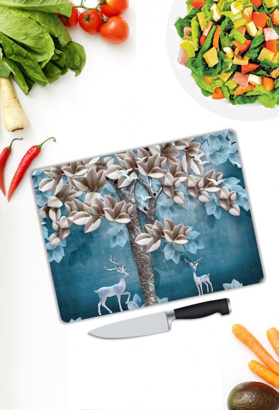 Çiçek Desen Cam Kesme Tablası