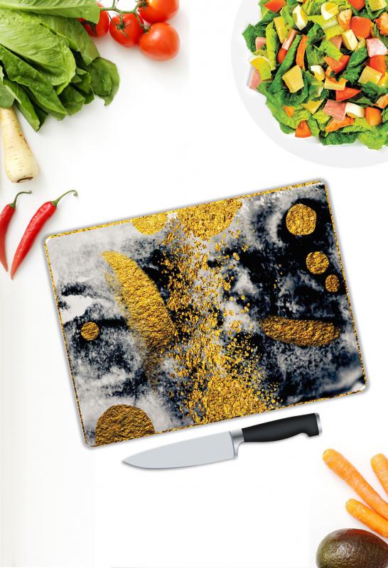 Gold Desen Cam Kesme Tablası