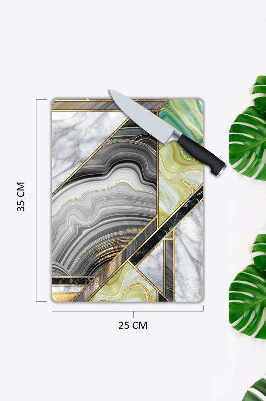 Gold Desen Cam Kesme Tablası