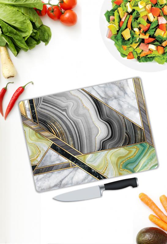 Gold Desen Cam Kesme Tablası