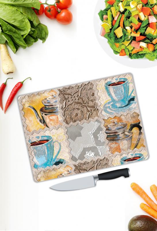 Minimal Desen Cam Kesme Tablası