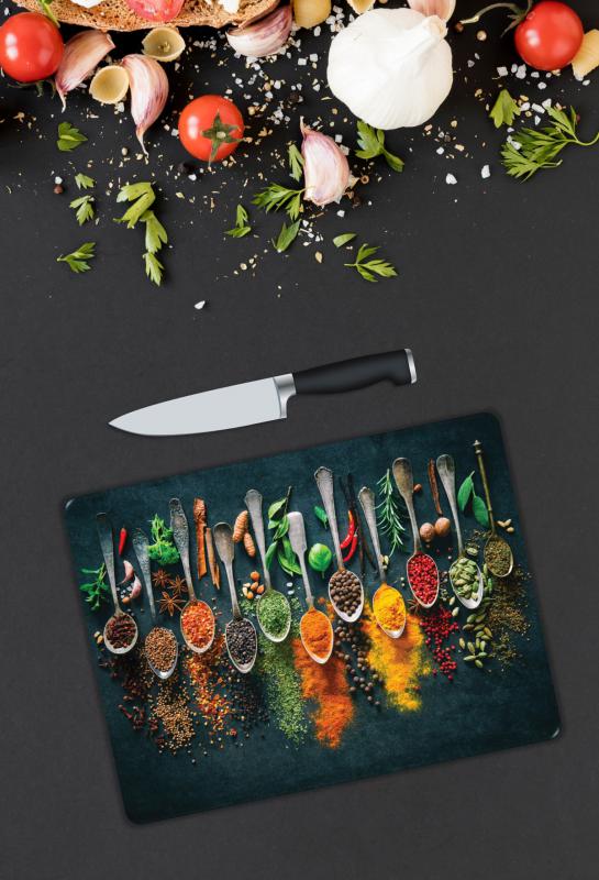 Renkli Desen Cam Kesme Tablası