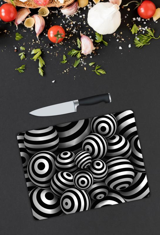 Minimal Desen Cam Kesme Tablası