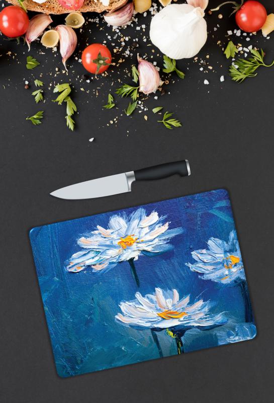 Çiçek Desen Cam Kesme Tablası