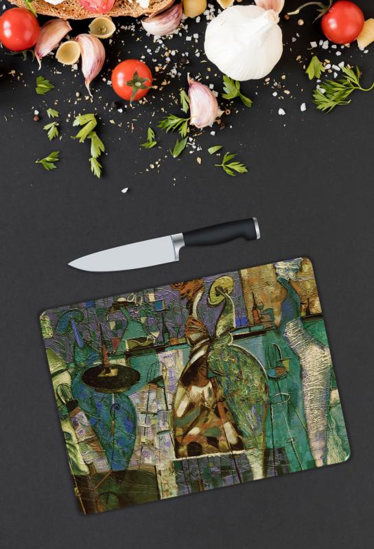 Minimal Desen Cam Kesme Tablası