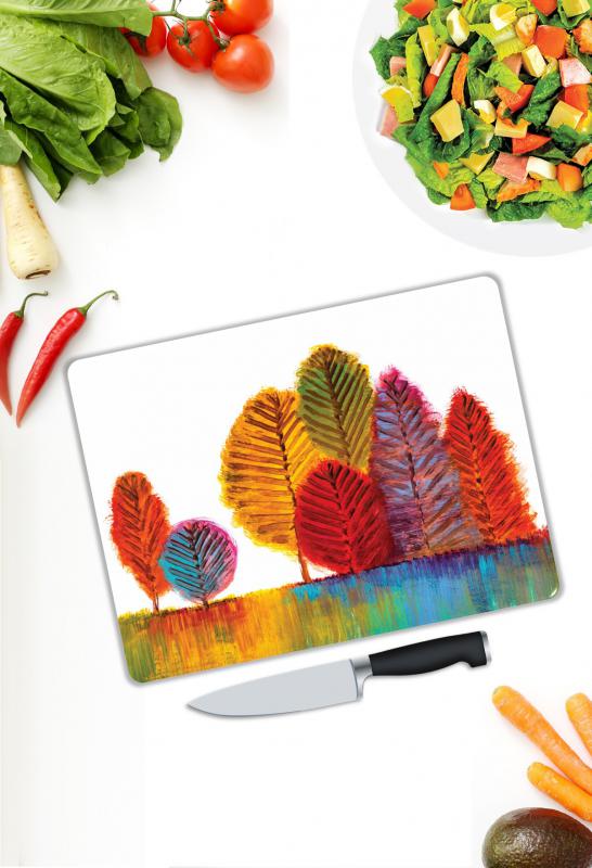 Renkli Desen Cam Kesme Tablası