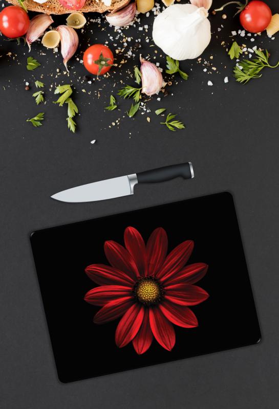 Çiçek Desen Cam Kesme Tablası