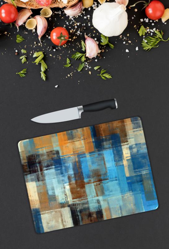 Renkli Desen Cam Kesme Tablası