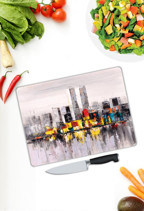 Manzara Desen Cam Kesme Tablası