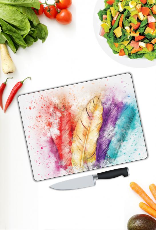 Renkli Desen Cam Kesme Tablası