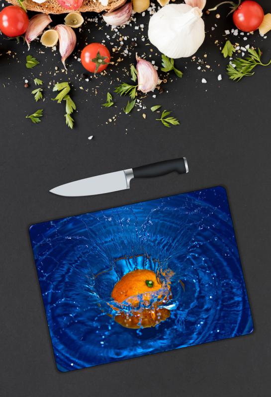 Portakal Desen Cam Kesme Tablası