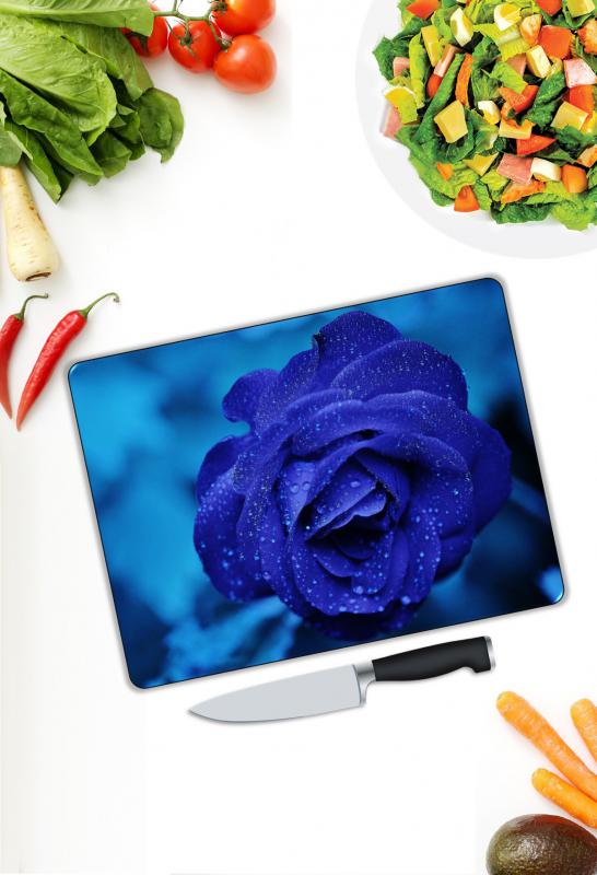 Gül Desen Cam Kesme Tablası