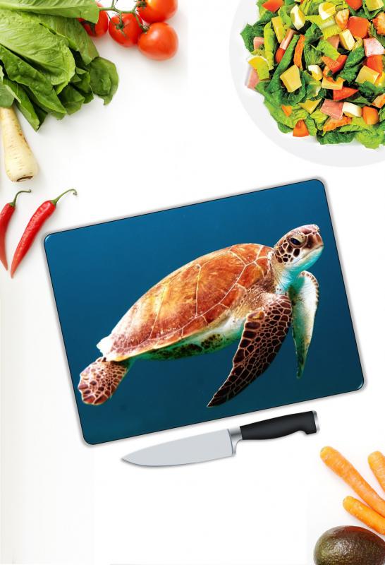 Deniz Kaplumbağası Desen Cam Kesme Tablası