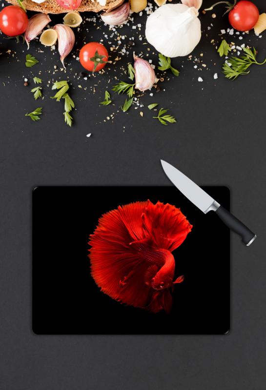 Balık Desen Cam Kesme Tablası