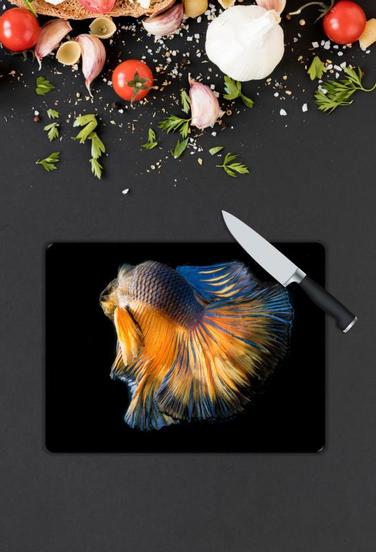 Balık Desen Cam Kesme Tablası