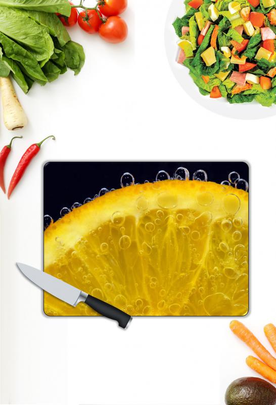 Limon Desen Cam Kesme Tablası