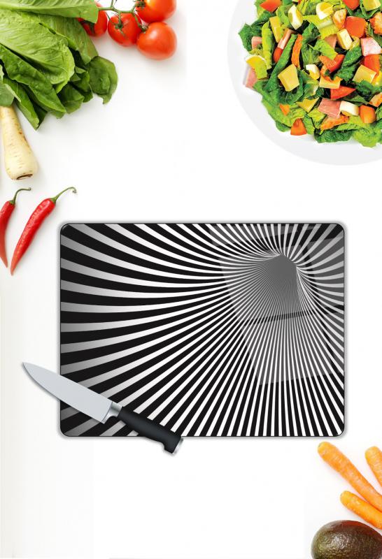 Siyah&Beyaz Desen Cam Kesme Tablası