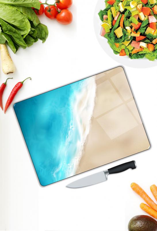 Deniz Desen Cam Kesme Tablası