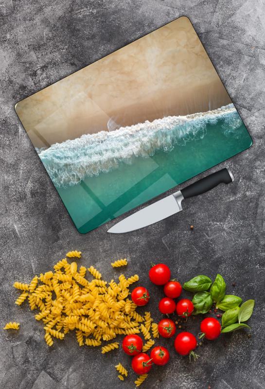 Deniz Desen Cam Kesme Tablası