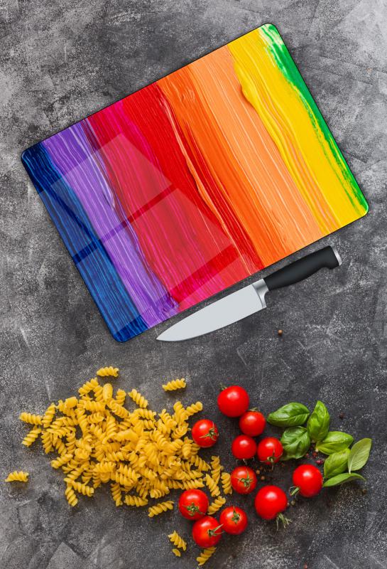 Renkli Desen Cam Kesme Tablası