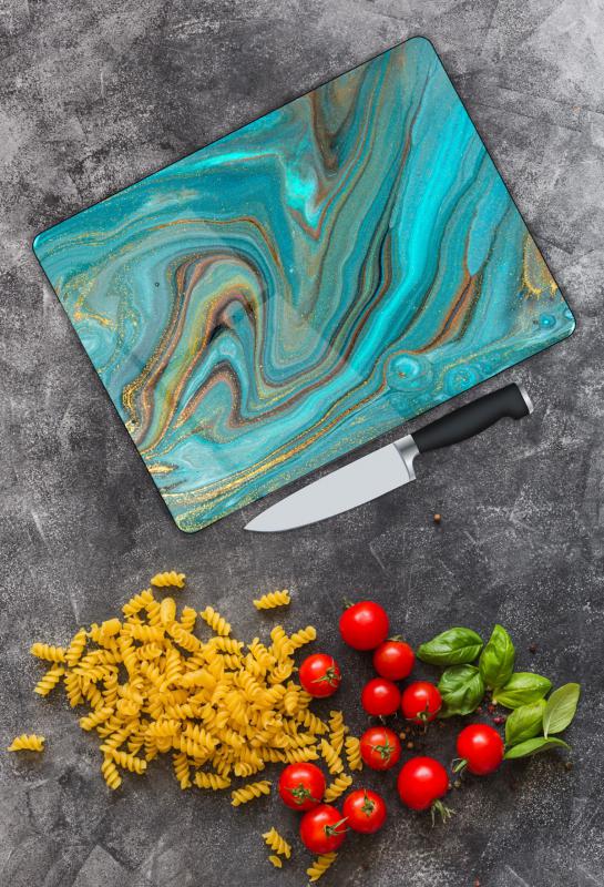 Renkli Desen Cam Kesme Tablası