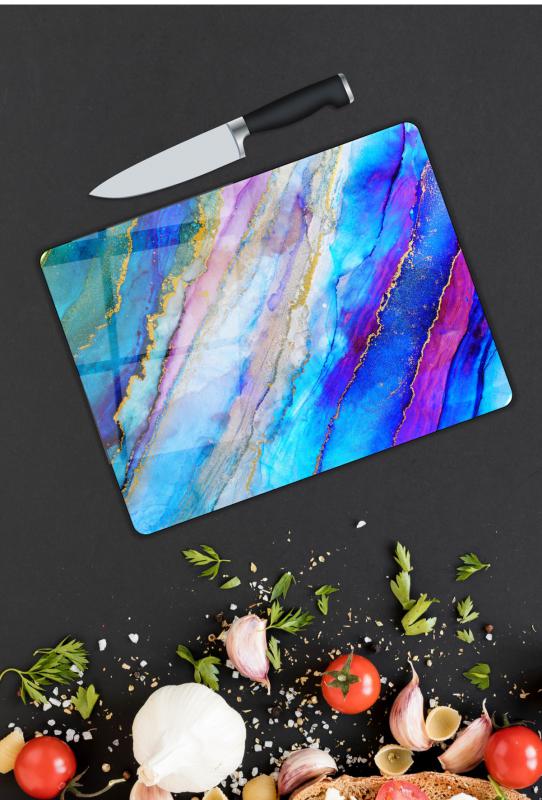 Renkli Desen Cam Kesme Tablası