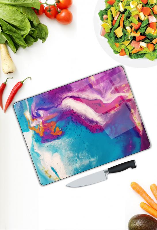 Renkli Desen Cam Kesme Tablası