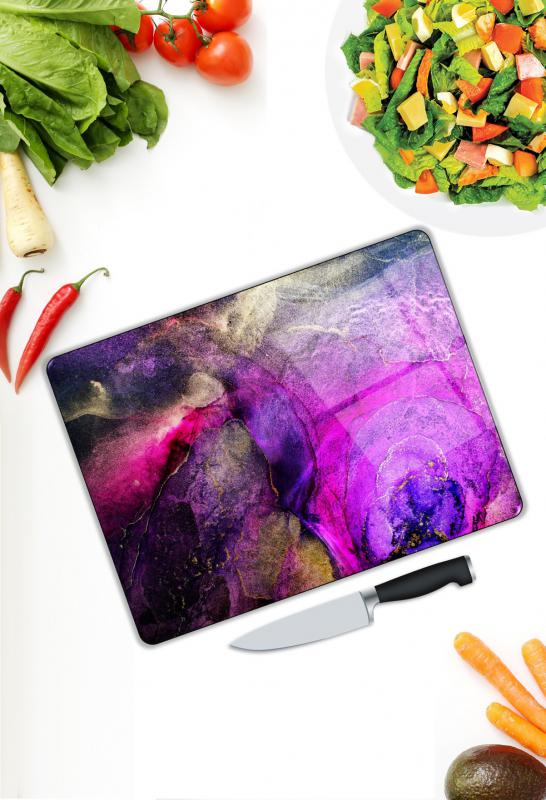 Renkli Desen Cam Kesme Tablası