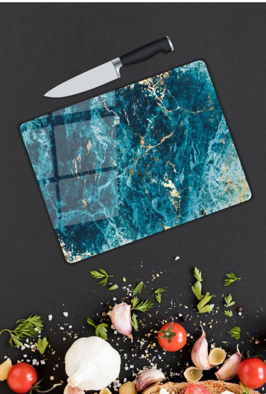 Mermer Desen Cam Kesme Tablası