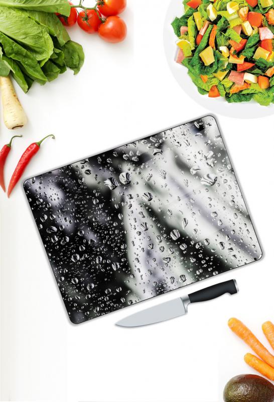 Damla Desen Cam Kesme Tablası