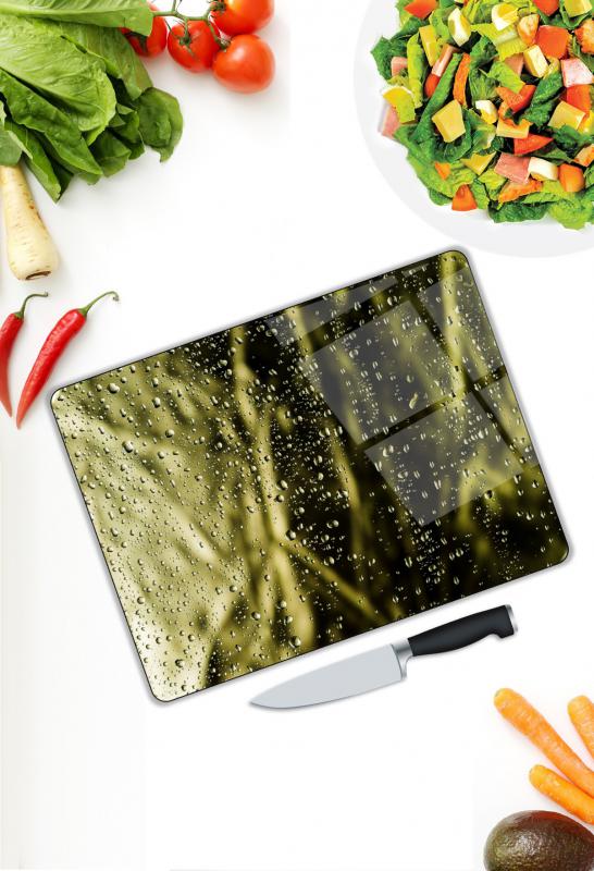 Damla Desen Cam Kesme Tablası