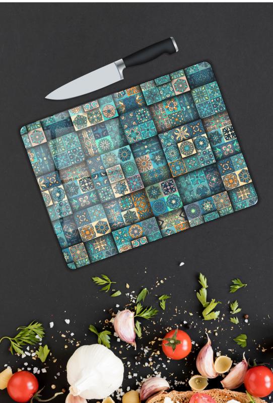 Mermer Desen Cam Kesme Tablası