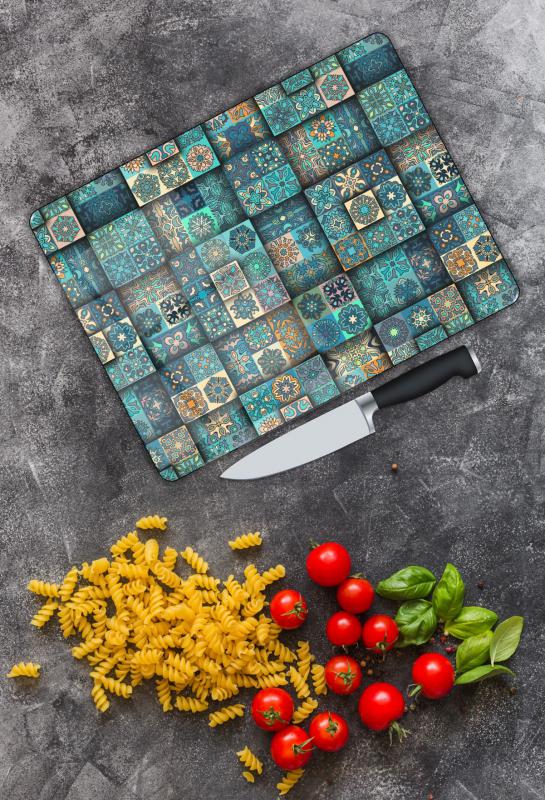 Mermer Desen Cam Kesme Tablası