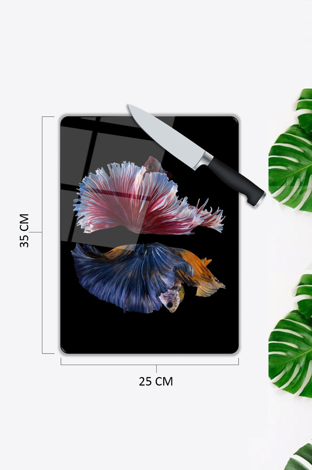 Balık Desen Cam Kesme Tablası