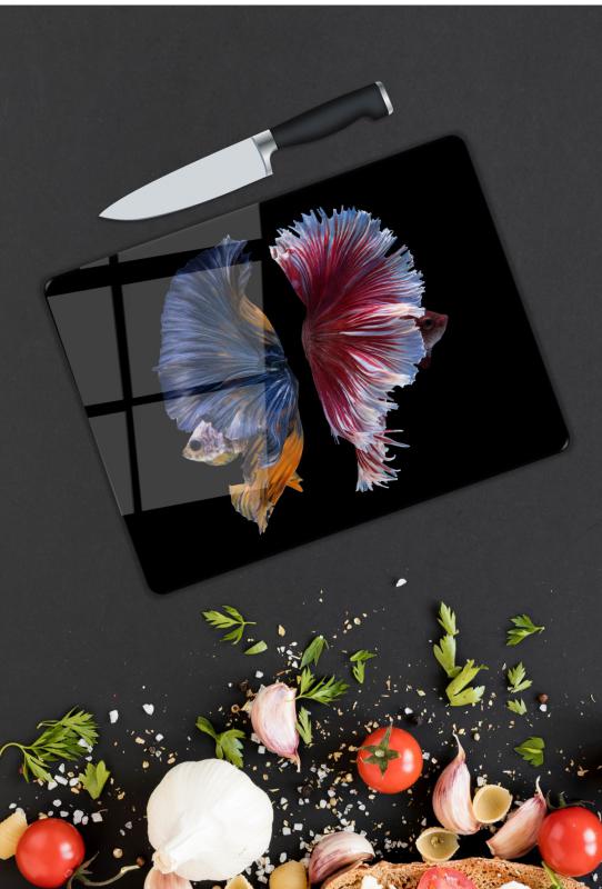 Balık Desen Cam Kesme Tablası