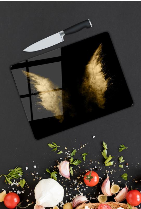 Minimal Desen Cam Kesme Tablası