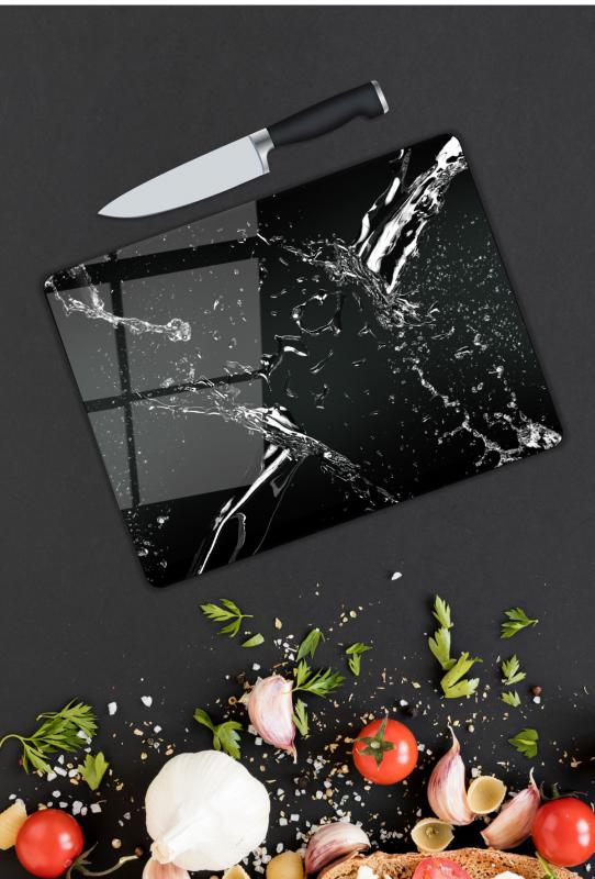 Damla Desen Cam Kesme Tablası