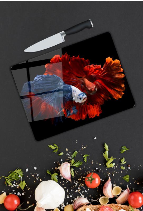 Renkli Desen Cam Kesme Tablası