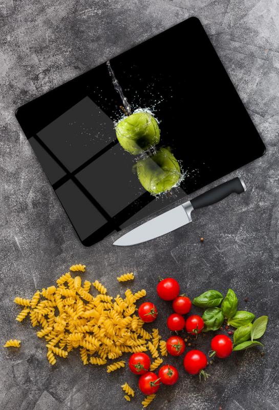 Elma Desen Cam Kesme Tablası