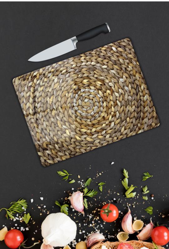 Minimal Desen Cam Kesme Tablası