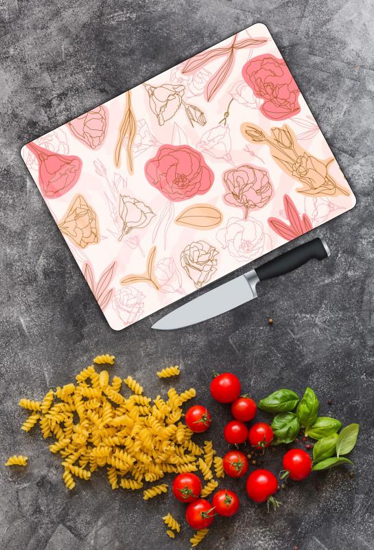 Minimal Desen Cam Kesme Tablası