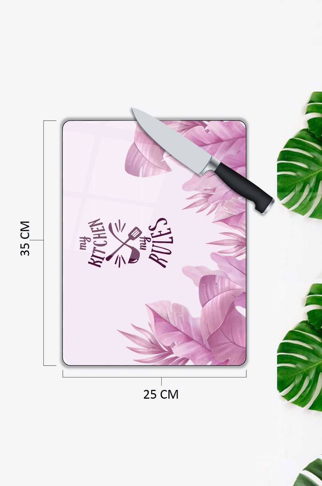 Pembe Yazılı Cam Kesme Tablası