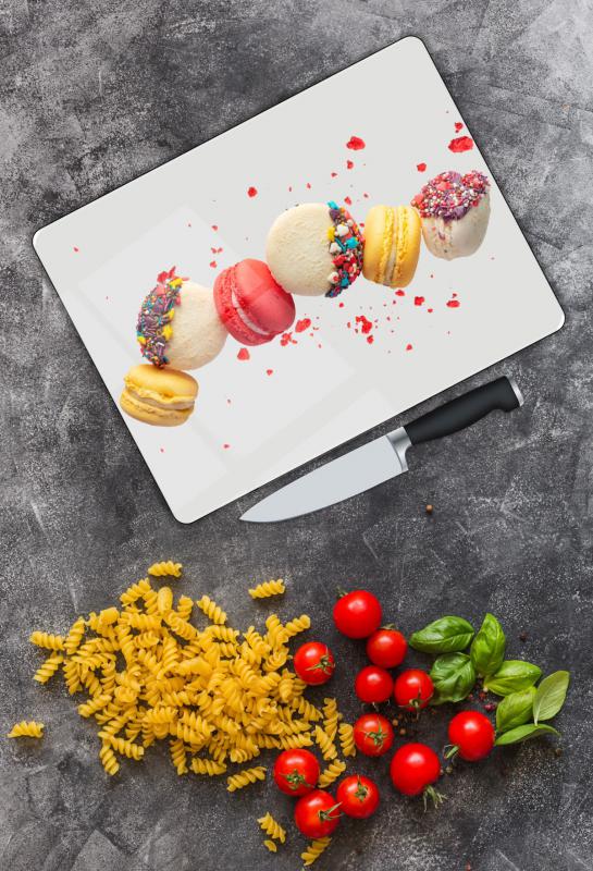 Makaron Desen Cam Kesme Tablası