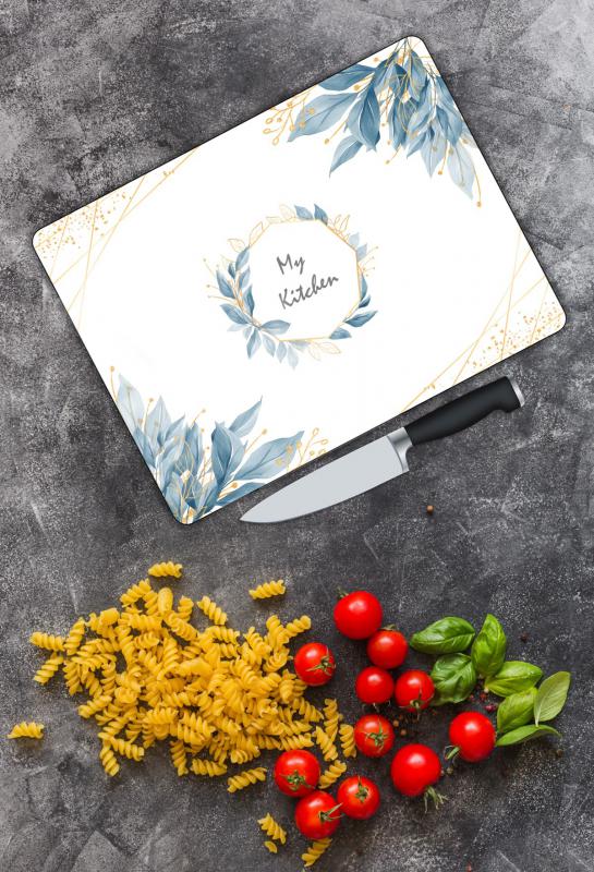 Benim Mutfağım Baskılı Cam Kesme Tablası