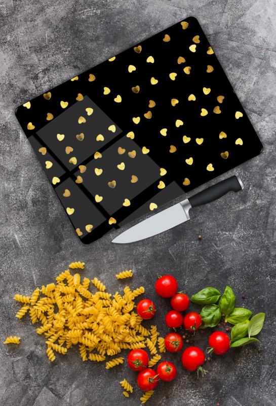 Kalp Desen Cam Kesme Tablası