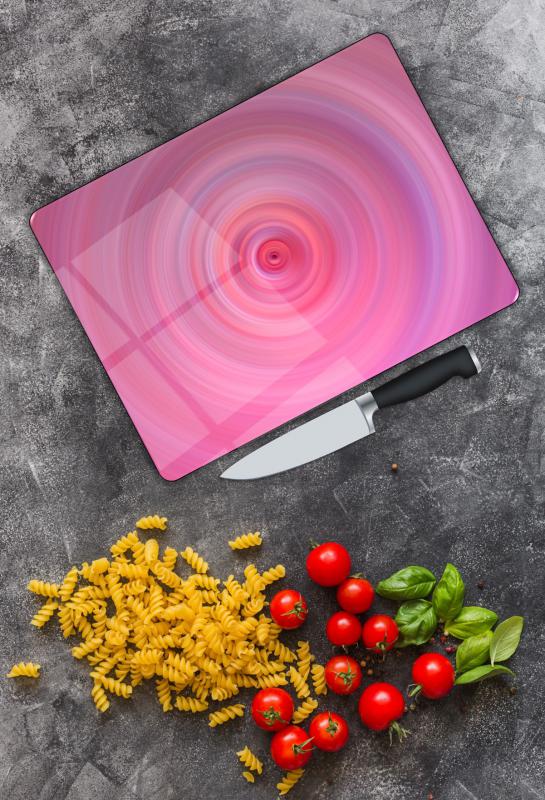 Pembe Girdap Desen Cam Kesme Tablası