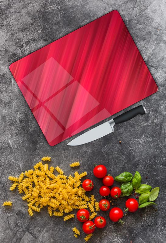 Kırmızı Perde Desen Cam Kesme Tablası