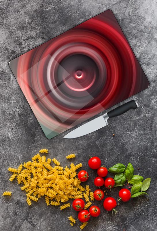 Kırmızı Siyah Halka Desen Cam Kesme Tablası