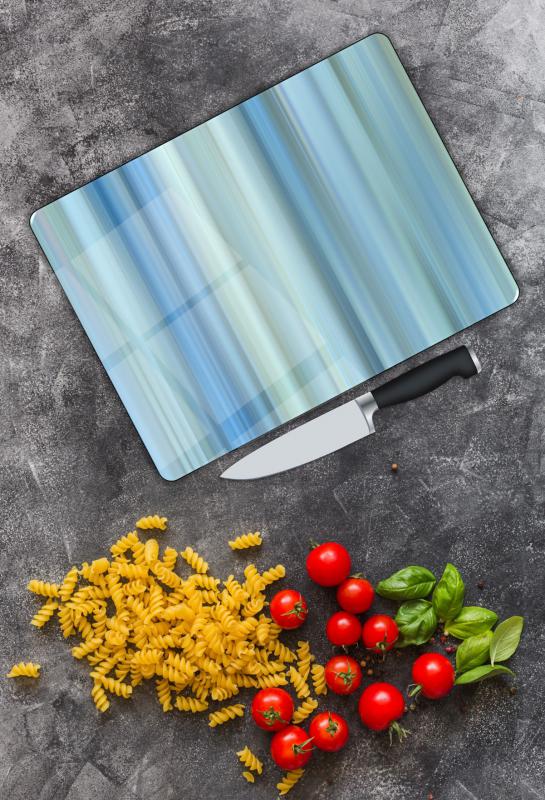 Mavi Tonlar Cam Kesme Tablası