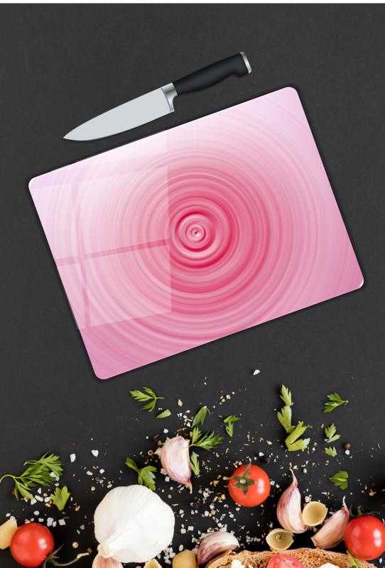 Pembe Damla Cam Kesme Tablası